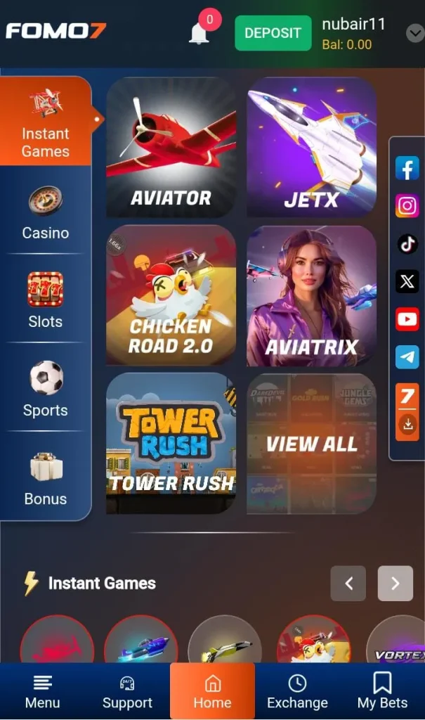 Available Games on FOMO7