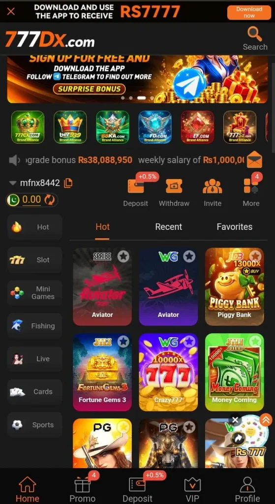 777DX Game interface