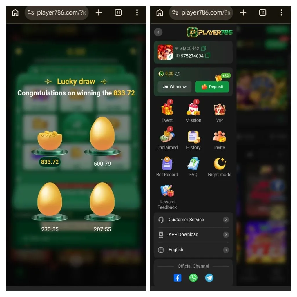 Player786 Game Promotions and Reward